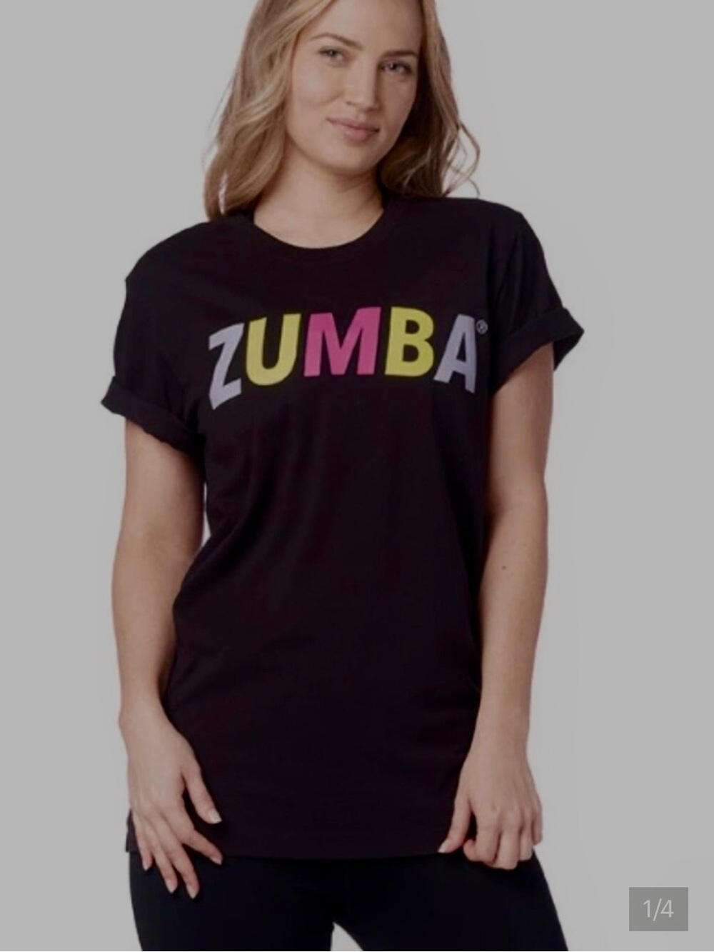 Zumba Fitness Black Tee with Multicolor ZUMBA Logo
